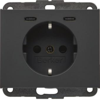 Berker Steckdose SCHUKO/USB CC  48157006 