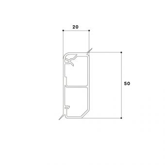 Sockelleistenkanal SL 20x50-9010, PVC 