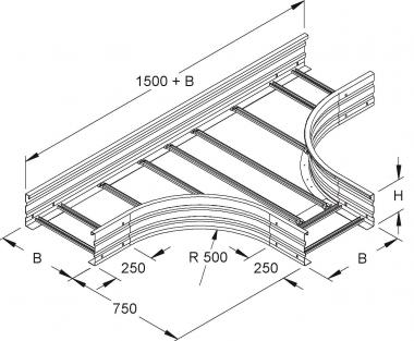 Niedax T-Stück 200x600mm    WSTR 200.600 