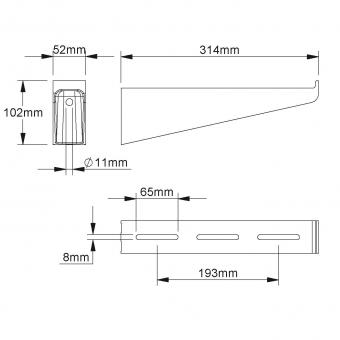 NIED GFK-Ausleger, 90x55x320 mm FPAM 300 