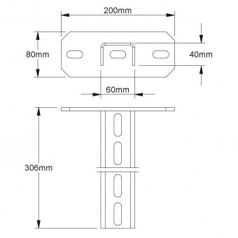 NIED Hängestiel U -Profil     HU6040/300 