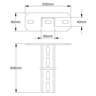 NIED Hängestiel U -Profil    HU 6040/600 