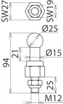 DEHN Kugelfestpunkt gerade m.     755225 