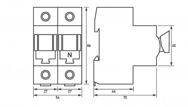 DOEP Lasttrenner D0-63A/1p+N Leergehäuse 