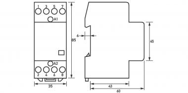 DOEP Schütz HS25-04 Schütz 25A/230V/50Hz 