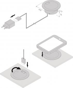 Hera Qi Fast-Charger 75mm    61500052003 