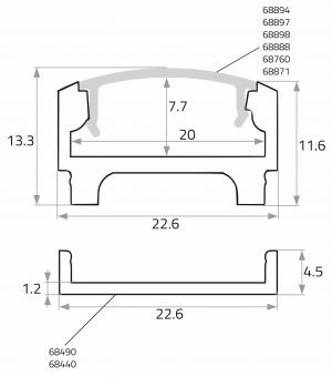Rutec Alu Profil Profi Flach       68408 