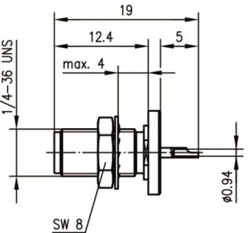 TG SMA-Einbaubuchse Au 50    J01151A0031 