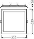 LEDV DL SLIM SQ210 18W/4000K WT IP20 