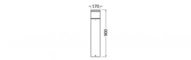 LEDV Pollerleuchte UB BOLLARD CONE grau 