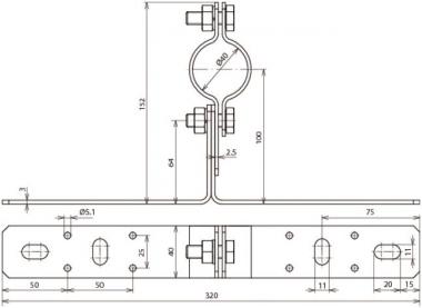 DEHN Wandbefestigung NIRO mit b   105140 