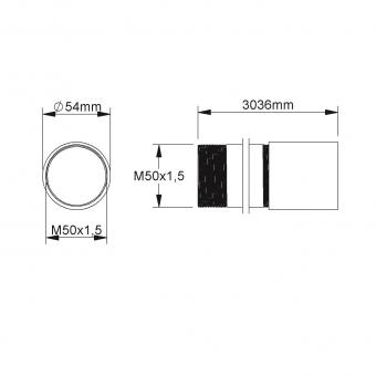 Fintech Gewinderohr M50 L:3m   IEGR 50 F 
