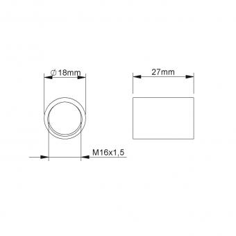 Fintech Gewindemuffe M16 Stahl IEGM 16 A 