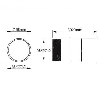 Fintech Gewinderohr M63 L:3m  IEGR 63 AL 