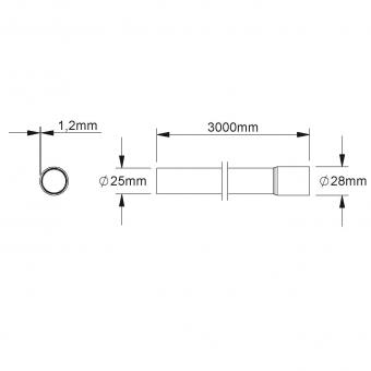 Fintech Muffenrohr M25 L:3m   FM-MR 25 F 