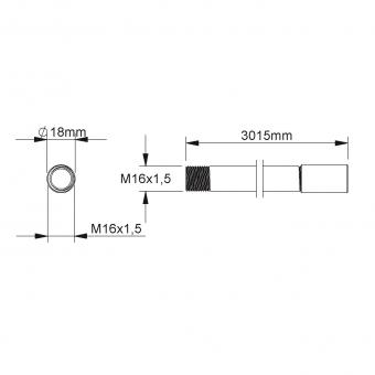 Fintech Gewinderohr M16 L:3m  IEGR 16 AL 