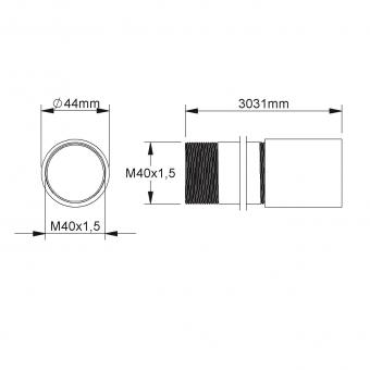 Fintech Gewinderohr M40 L:3m   IEGR 40 F 
