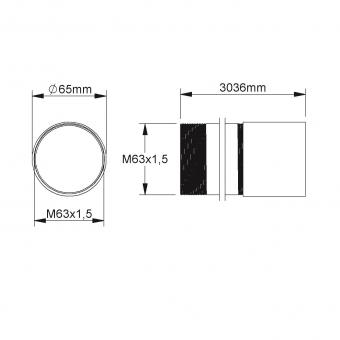 Fintech Gewinderohr M63 L:3m   IEGR 63 F 