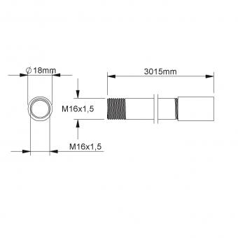 Fintech Gewinderohr M16 L:3m   IEGR 16 A 