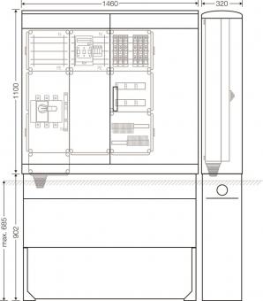 Hensel Ladeverteiler f.6 Mi EV 11kW 6111 