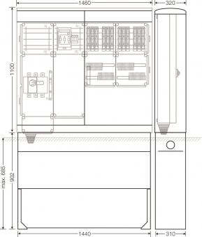 Hensel Ladeverteiler f. Mi EV 11kW 12011 