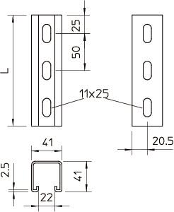 OBO MS4141PP0300FT Profilschiene 