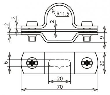 Dehn Leitungs-  LH ZS 23 H10 B6.5X16 V2A 