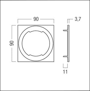 ZUM Abdeckrahmen    RESCLITE C ED Q90 WH 