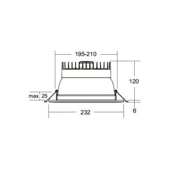 BRUM Einbaudownlight Muna Pro UGR19 35W 