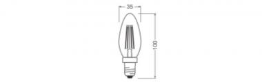 LEDV LED Kerze 5,9-60W/827 806lm 