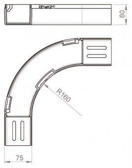 Unex Flachbogen 90° lichtgrau      66060 