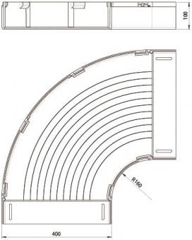 Unex Flachbogen 90° lichtgrau      66430 