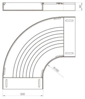 Unex Flachbogen 90° lichtgrau      66310 