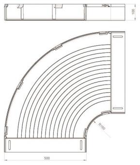 Unex Flachbogen 90° lichtgrau      66530 