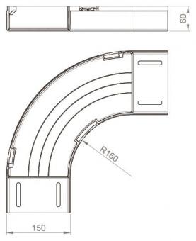 Unex Flachbogen 90° lichtgrau      66160 