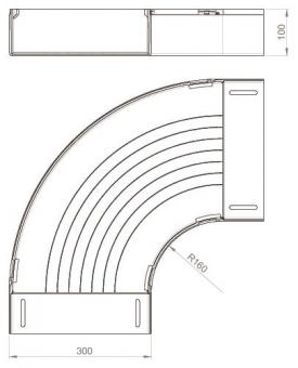 Unex Flachbogen 90° lichtgrau      66330 