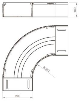 Unex Flachbogen 90° lichtgrau      66230 