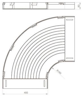 Unex Flachbogen 90° lichtgrau      66410 