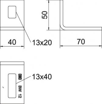 OBO BW 12 FT Befestigungswinkel 70x50x40 