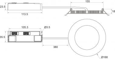 Rutec Slim-Downlig. TALAN XS 7-12W 48501 