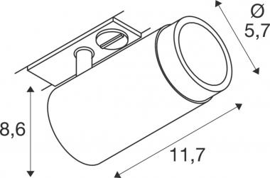 SLV GRIP! L 1  Spot zylindrisch  1008449 