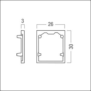 Zumtobel SUP2 TRACK U END PLATE 22169706 