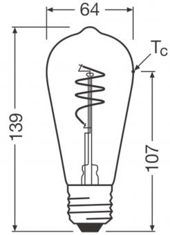 Osram Vintage 1906  LED 3.4W 827 Clear 