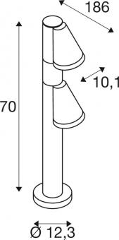 SLV T-TUBE 70 POLE GU10 double   1008017 