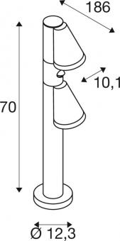 SLV T-TUBE 70 POLE GU10 double   1008015 