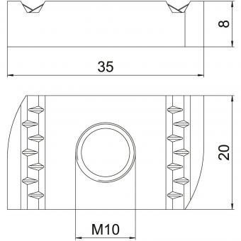 OBO MS41SN M10 A4 Gleitmutter 