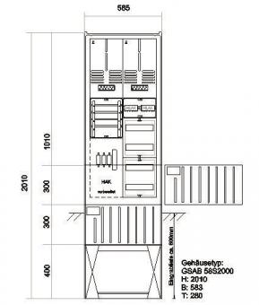 GSAB Zähleranschlußsäule    08.00.1P21V5 