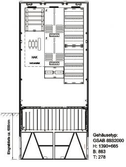 GSAB Zähleranschlußsäule    08.88.1P21V6 