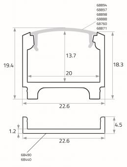 Rutec Alu Profil Profi Hoch H.18mm 68418 