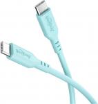 Goobay USB-C Silikonkabel 1,5m türkis 
